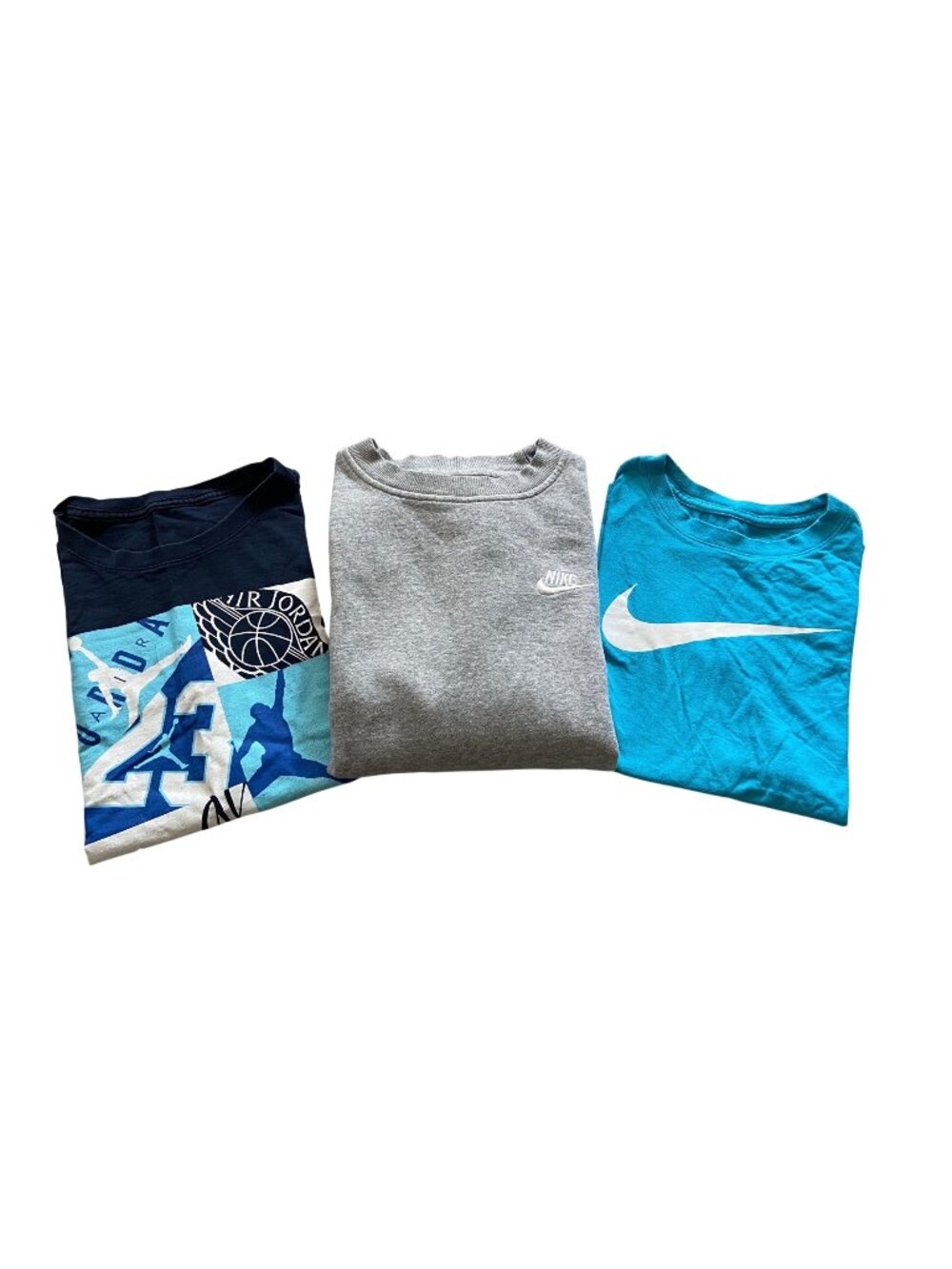 Nike Boys Bundle of 3 Tops Blue/Gray Size L Back To School Fall Athleisure Cute